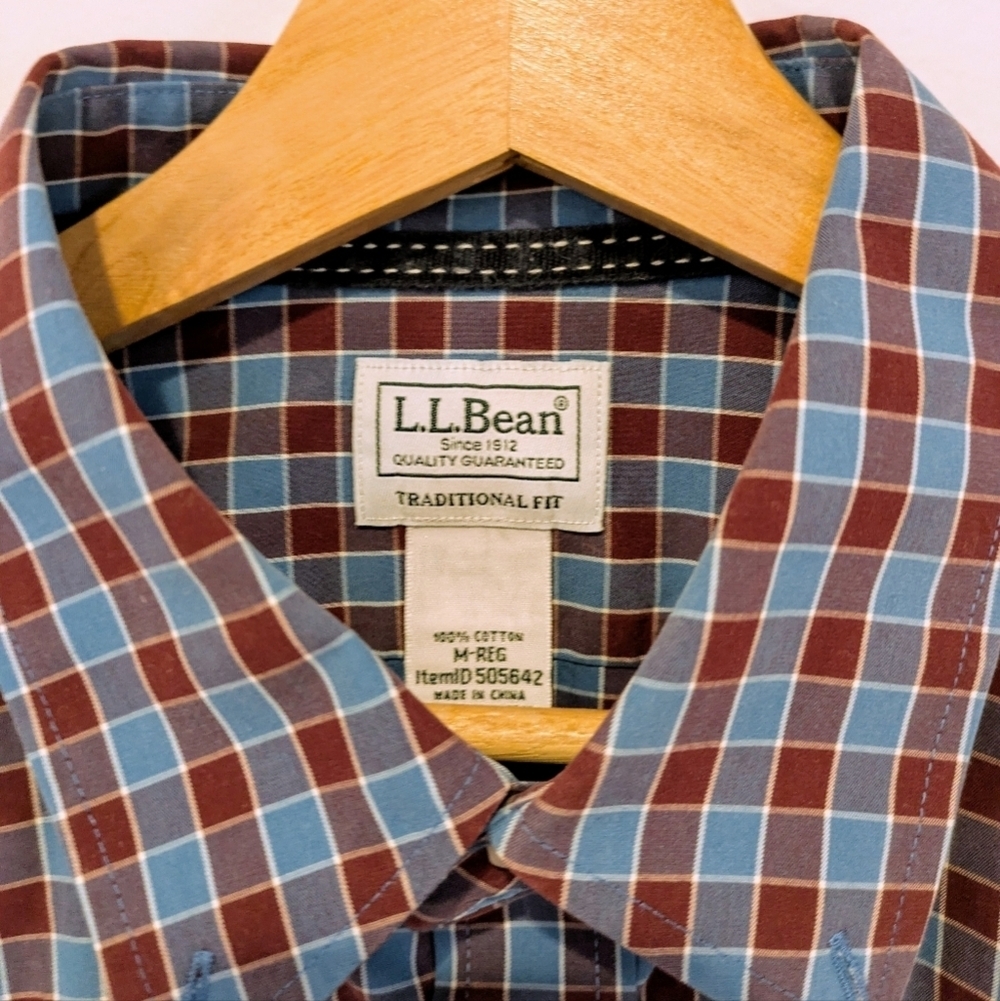 LL Bean Shirt Mens Large Reg Button Down Long Sleeve Traditional Fit Plaid - Picture 5 of 5